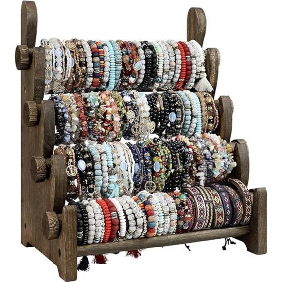 Wooden Bracelet Holder, Bangle Watch Necklace Display Storage Jewelry Holder - Picture 7 of 7